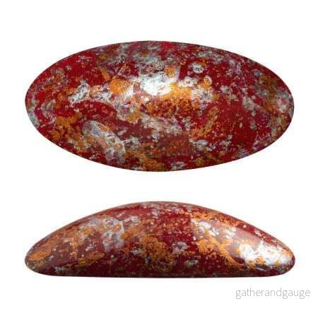 Athos® par Puca® - Opaque Coral Red Tweedy 20x10mm, 1 styck