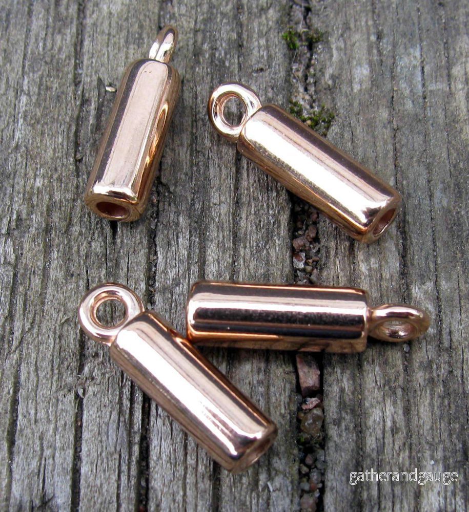Ändfäste Roséguldfärgad – Rak Stilren med 2,2mm Hål, 4-pack Ändfäste Roséguldfärgad – Rak Stilren med 2,2mm Hål, 4-pack