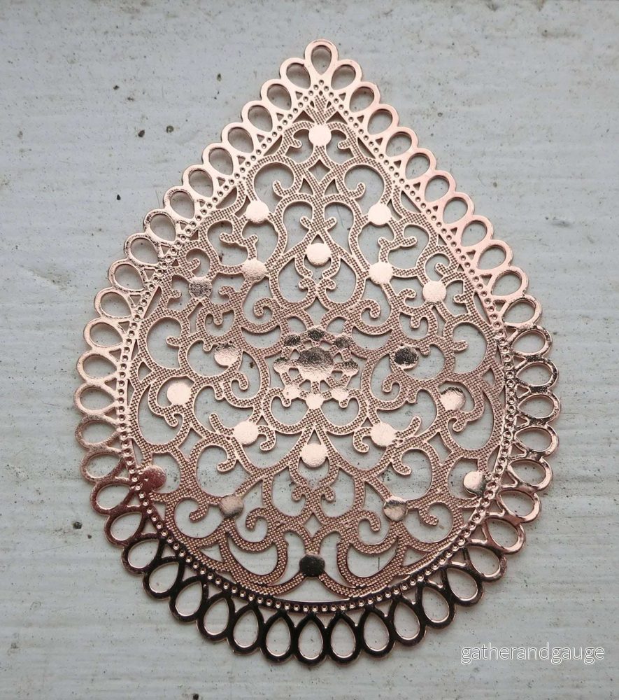 Berlock Roséguldfärgad – Stor droppe 63x45mm 1 styck