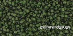 TOHO Seed Beads - Transparent-Frosted Olivine 15/0, 10 gram