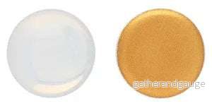 Cabochon Rund – Milky white Gold Foiled 20mm 1 styck Cabochon Rund – Milky white Gold Foiled 20mm 1 styck