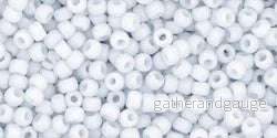 TOHO Seed Beads – Opaque Pastel Frosted Lt Grey 11/0, 10 gram