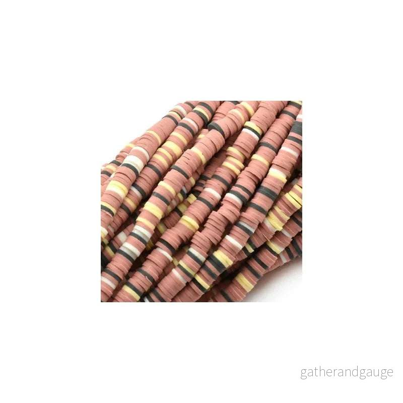Heishi pärlor – Brun mix 6mm 1 sträng Heishi pärlor – Brun mix 6mm 1 sträng