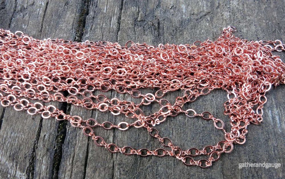 Kedja Roséguldfärgad - Tunnare modell 2,8x3,8 mm, 5 meter