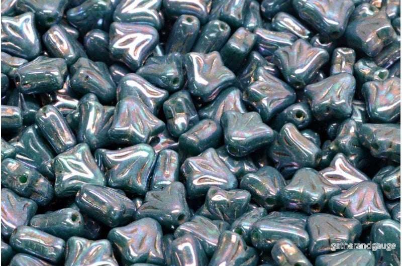 Lily Flower Bead - Nebula Turquoise 9mm, 20-pack