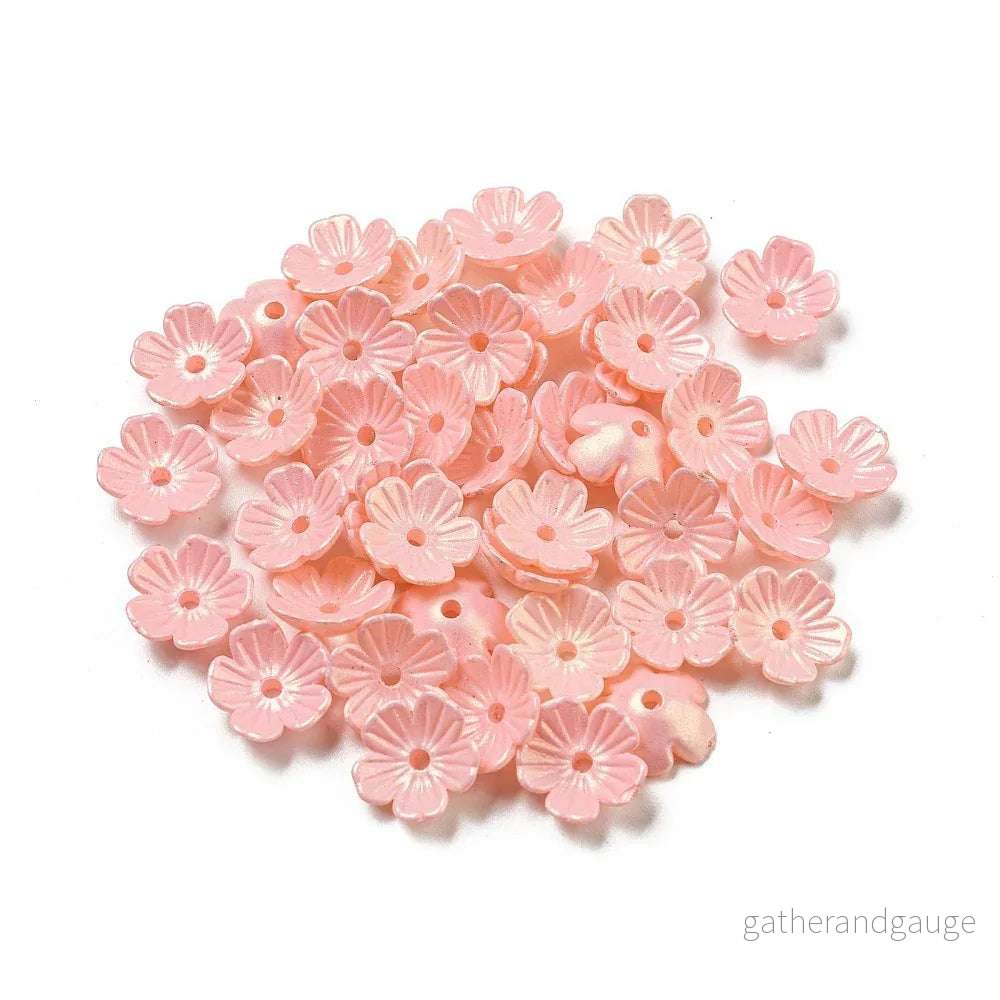 Pärlhattar Akryl - Blomma Misty Rose Lyster 10mm 5 gram - Bild 2