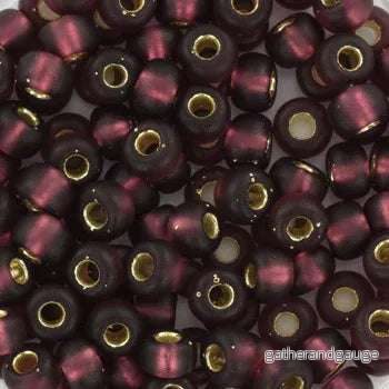 Miyuki seed beads - Silverlined matte dark smokey amethyst 6/0, 10 gram