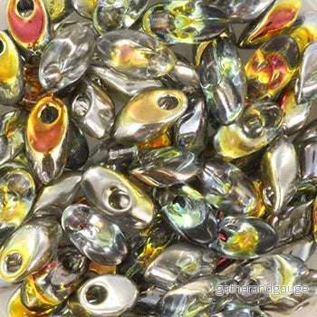 Miyuki Long Magatama - Czech coating Crystal Marea 4x7mm