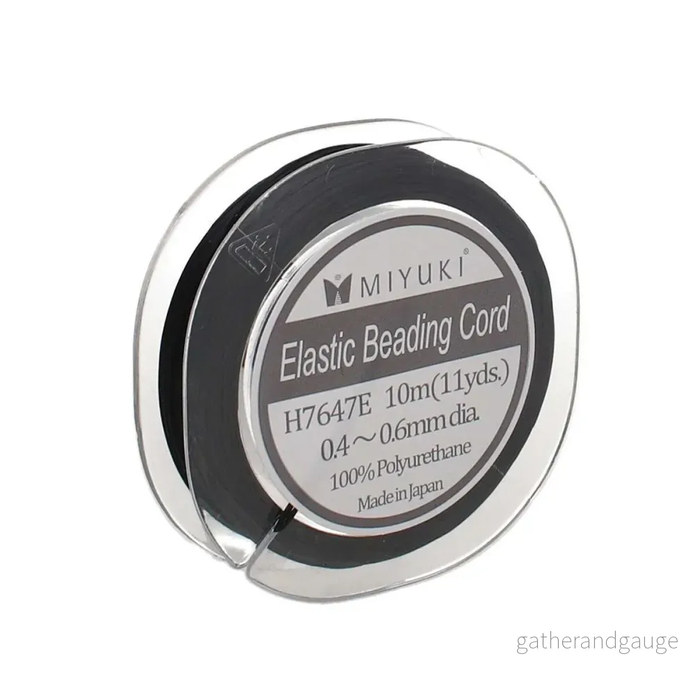 Miyuki Elastisk Beading Tråd Svart 0,6mm - 10m
