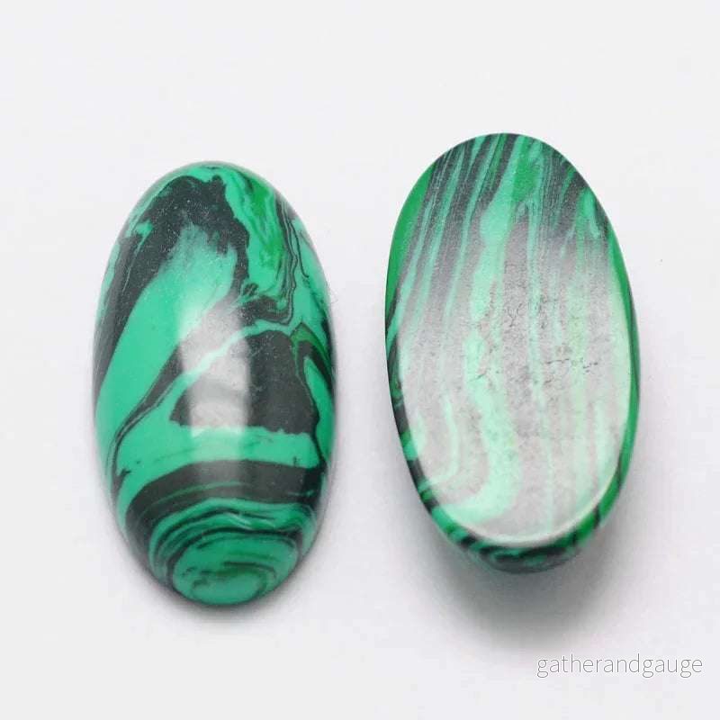 Cabochon Imiterad Malakit - Oval 18x13mm 1 Styck - Bild 2