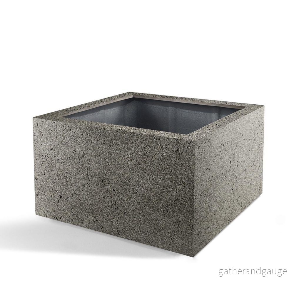 Grigio Low Cube Pot 60 cm
