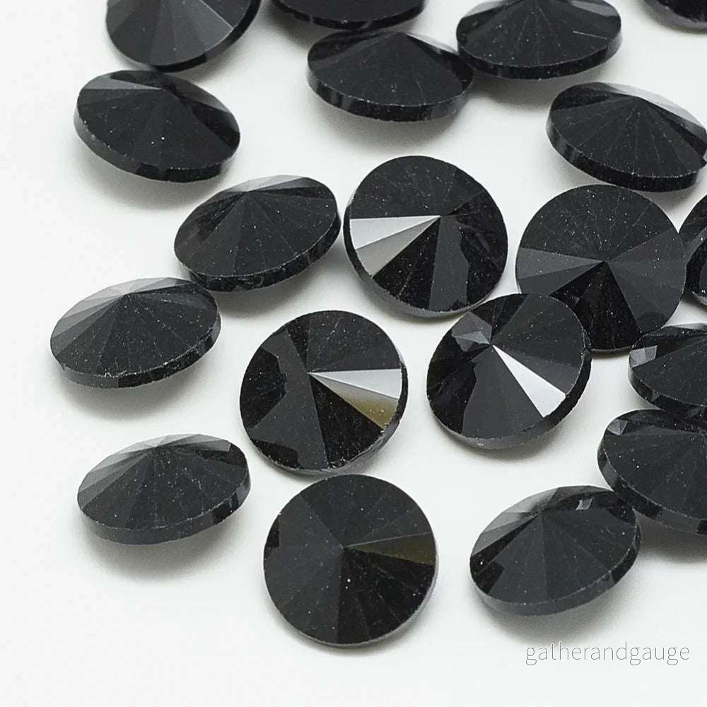 Kinesisk strass - Rivoli Jet 10mm 1 styck - Bild 2