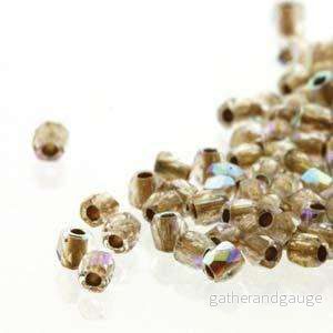 Tjeckiska Firepolish - Crystal AB Bronze, True 2 mm, 2 gram - Bild 2