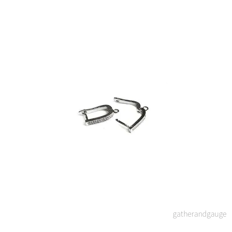 Örkrok Brisyr Silverfärgad - med Zirconer 12x18mm 2 stycken