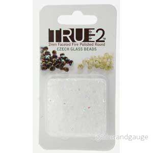 Tjeckiska Firepolish - Crystal AB True 2 mm, 2 gram