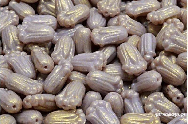 Tulip Bud Bead – Lila / Gold 12x8mm, 20-pack Tulip Bud Bead – Lila / Gold 12x8mm, 20-pack