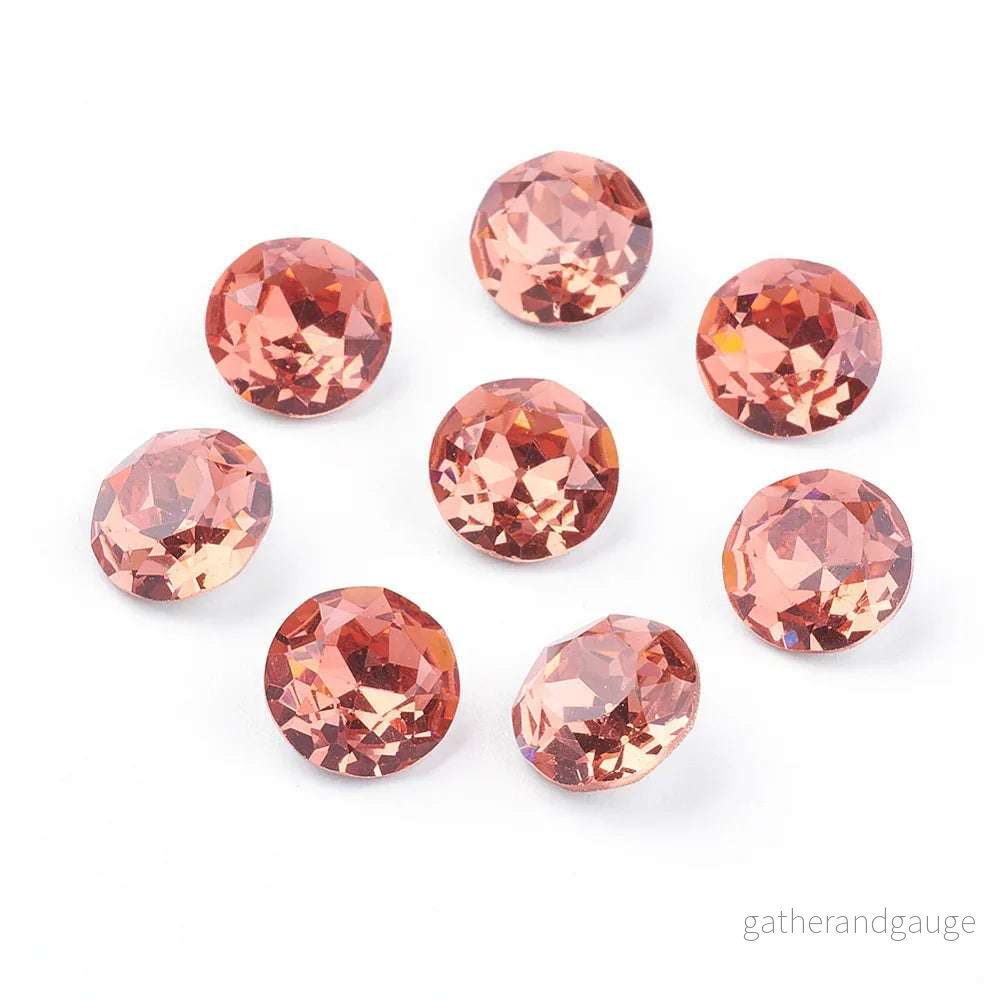 Kinesisk strass - Round stone Padparadscha 8mm 1 styck - Bild 2