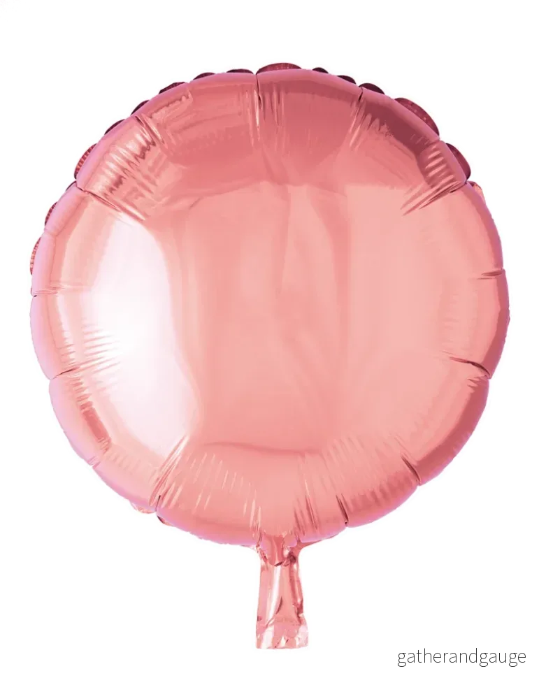 Folieballong, rund, rosa, 46 cm