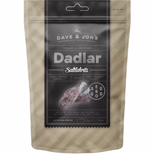 Dave & Jon’s Dadlar Saltlakrits 125 g Dave & Jon’s Dadlar Saltlakrits 125 g