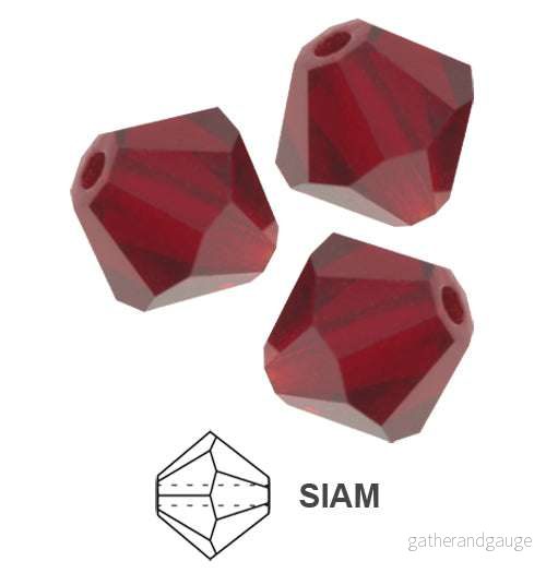 Tjeckiska MC Bicone - Siam 4 mm, 30- pack