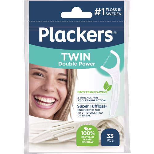 Plackers Twin Double Power Tandtrådsbygel Plackers Twin Double Power Tandtrådsbygel