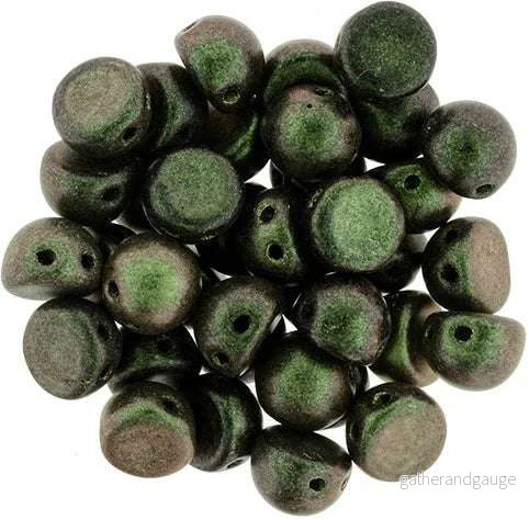 CzechMates Cabochon – Polychrome Olive Mauve 7mm 2-håls, 10-pack CzechMates Cabochon – Polychrome Olive Mauve 7mm 2-håls, 10-pack