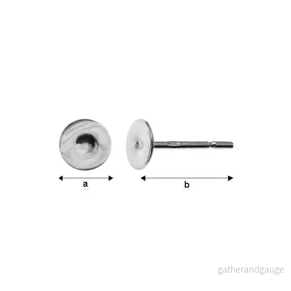 Örstickare 925 Silver med Svart Rhodium – Platta 8mm, 1 Par