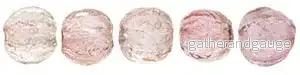 Tjeckiska Melon Round - Luster Transparent Topaz/Pink 3mm 50-pack - Bild 2
