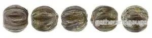 Tjeckiska Melon Round - Opaque Purple - Bronze Picasso 3mm 50-pack - Bild 2