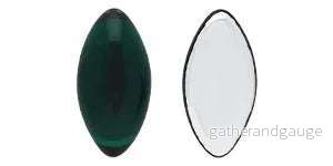 Cabochon Navette - Dk Emerald Silver Foiled 20x10mm