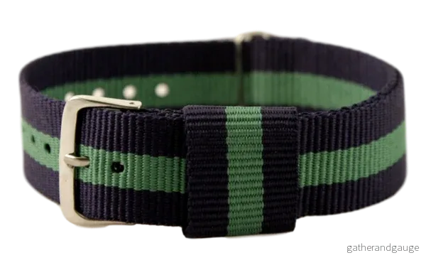 NATO-armband 20 mm blå/grön - Bild 2