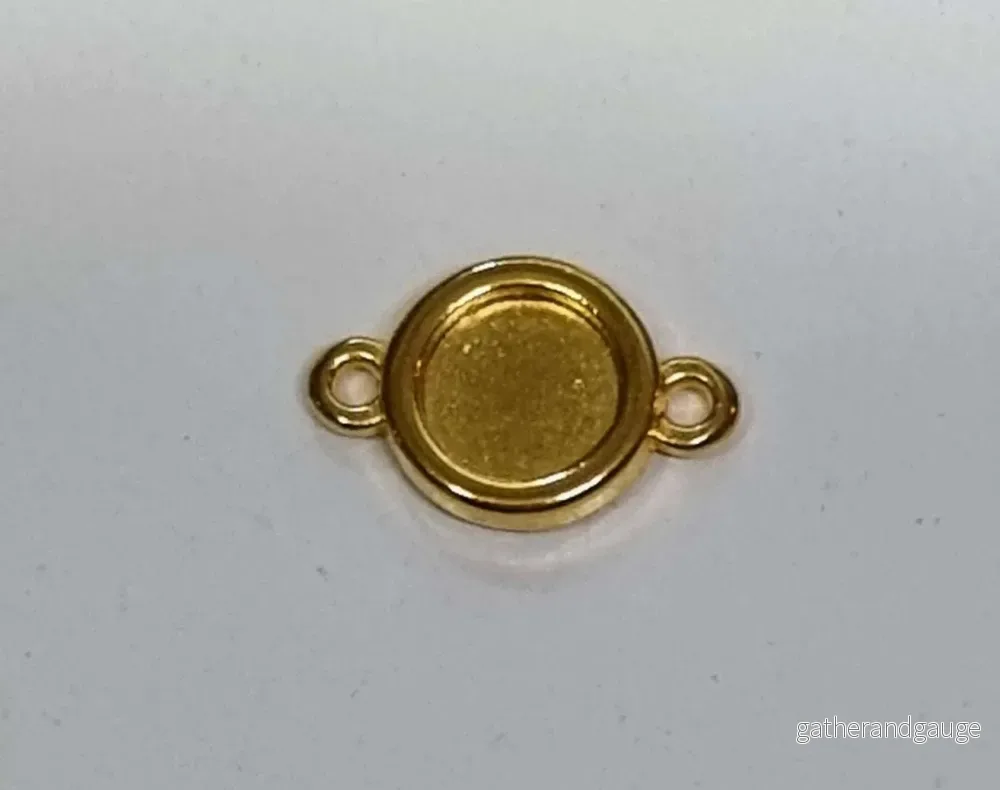 Ramberlock / connector 24k Guldpläterad - Enkel rund 7mm, 1 styck