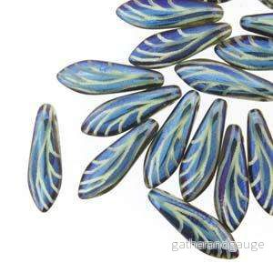 Dagger - Blue Turkos Opal Laser Wing 5x16mm, 1 sträng