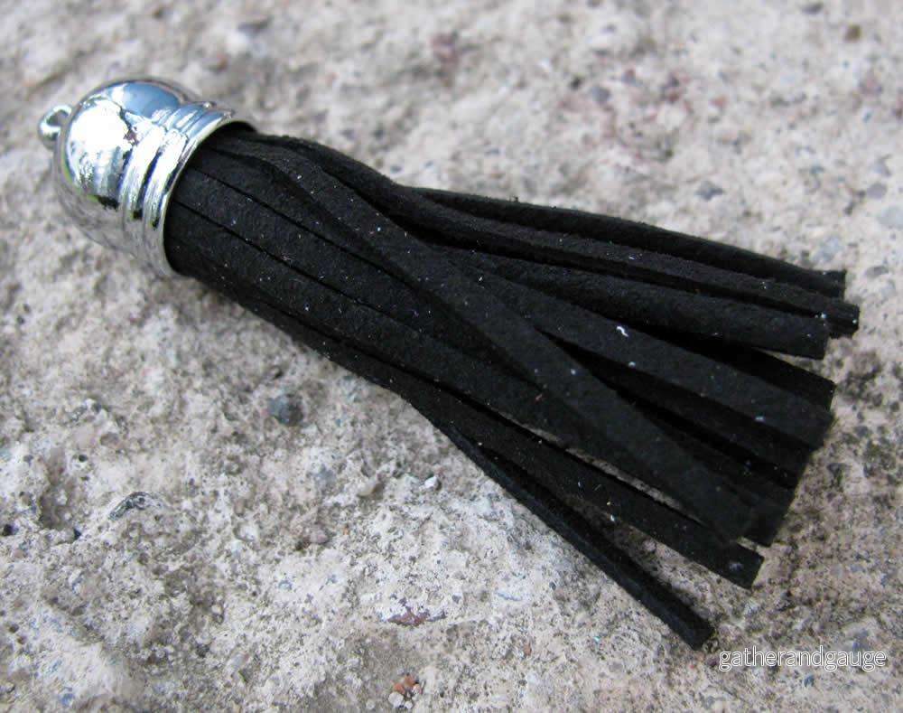 Hänge tassel - Moccaimitation, Svart 56mm, 1 pack - Bild 2