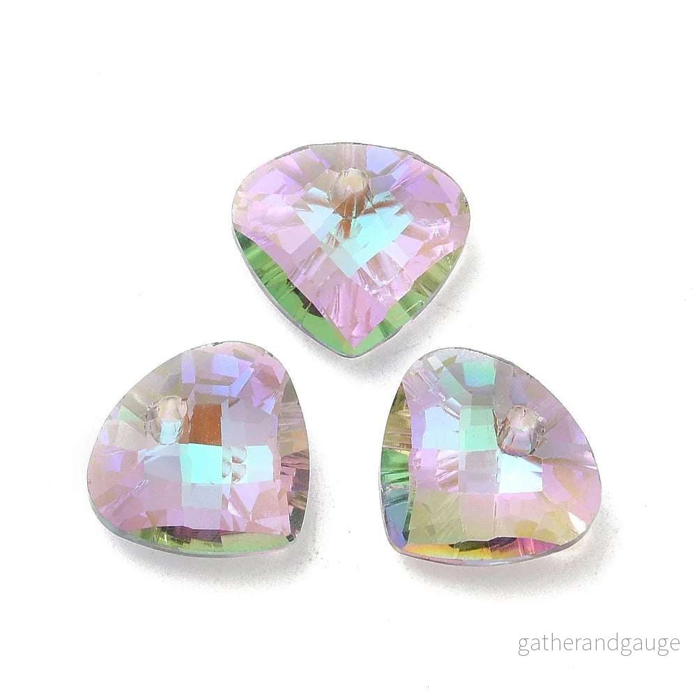 Facetterade glaspärlor - Teardrop Shimmer Thistle 12x13mm 1 styck - Bild 3