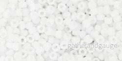 TOHO Seed Beads - Opaque Frosted White 11/0, 10 gram