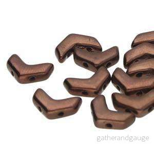 Chevron Duo - Jet Bronze 10x4mm, 1 sträng