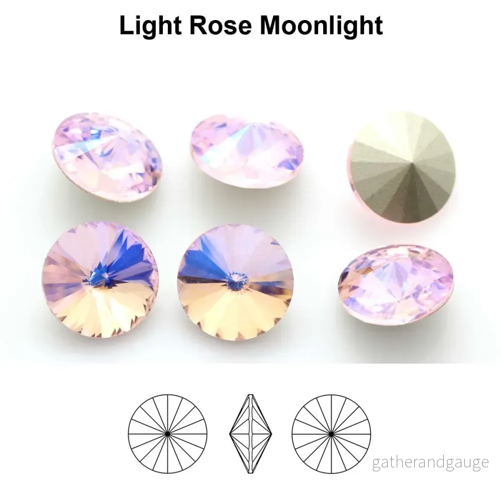 Aurea Crystals A1122 Rivoli – Light Rose Moonlight, 18 mm, 1 styck Aurea Crystals A1122 Rivoli – Light Rose Moonlight, 18 mm, 1 styck