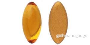 Cabochon Navette - Topaz Gold Matte Foiled 15x7mm