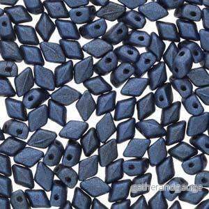 Matubo Mini Gemduo - Metallic Suede Blue 6x4mm, 5 gram