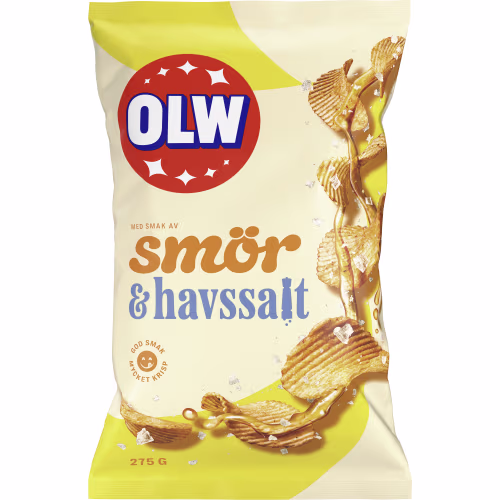 OLW Chips Smör & havssalt 275g OLW Chips Smör & havssalt 275g