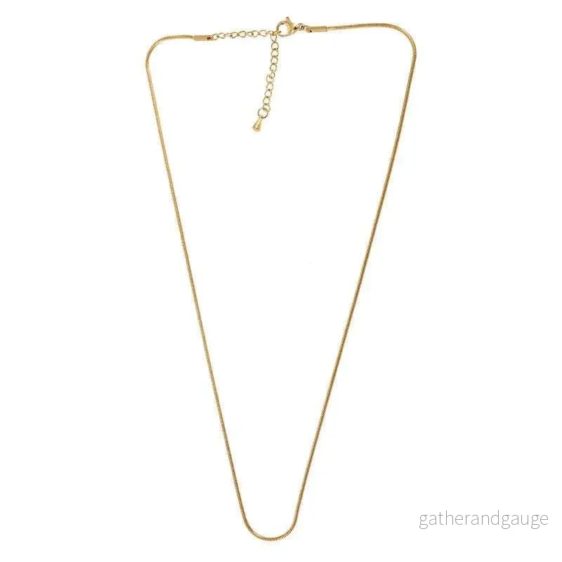 Halskedja Rostfritt stål 18K guldpläterad - Snake chain 42cm 1 styck