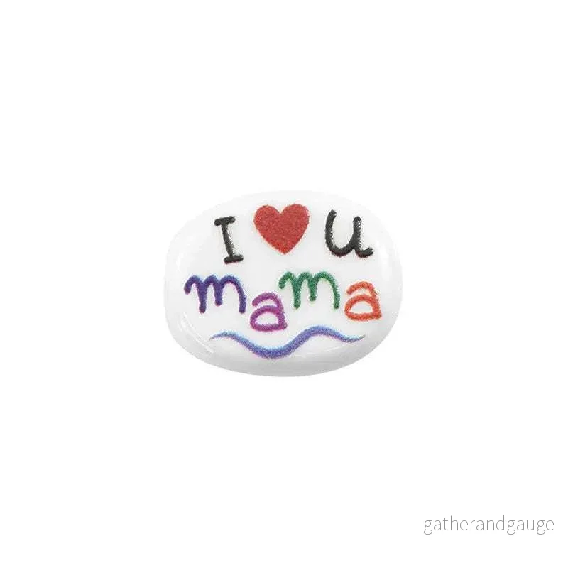 Pärla Akryl – Oval I Love U Mama 12x15mm 1 styck