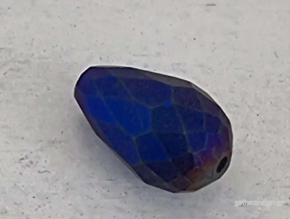 Facetterad Droppe - Matte Blå 10x15mm 1 styck