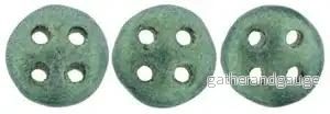 CzechMates QuadraLentil - Metallic Suede LT Green 6mm, 10 gram - Bild 2