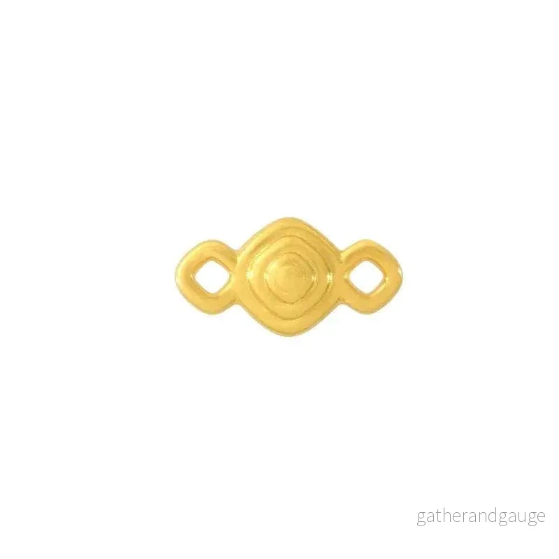 Connector 24K Guldpläterad – Romb med ränder 6mm, 1 styck Connector 24K Guldpläterad – Romb med ränder 6mm, 1 styck