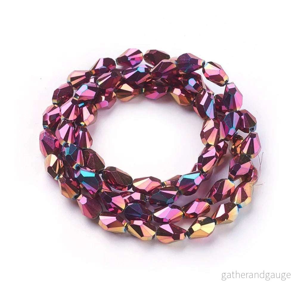 Facetterade droppar - Snäckformad rosa/guld/brons, 8,5x6mm 1 styck - Bild 3