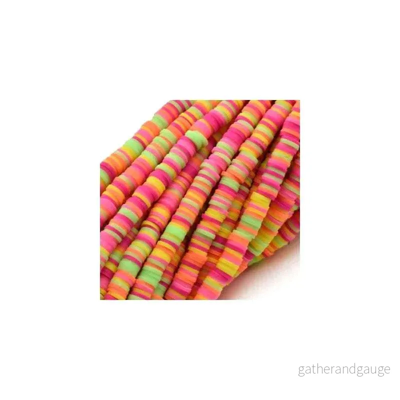 Heishi Pärlor – Neon Mix 6mm 1 sträng