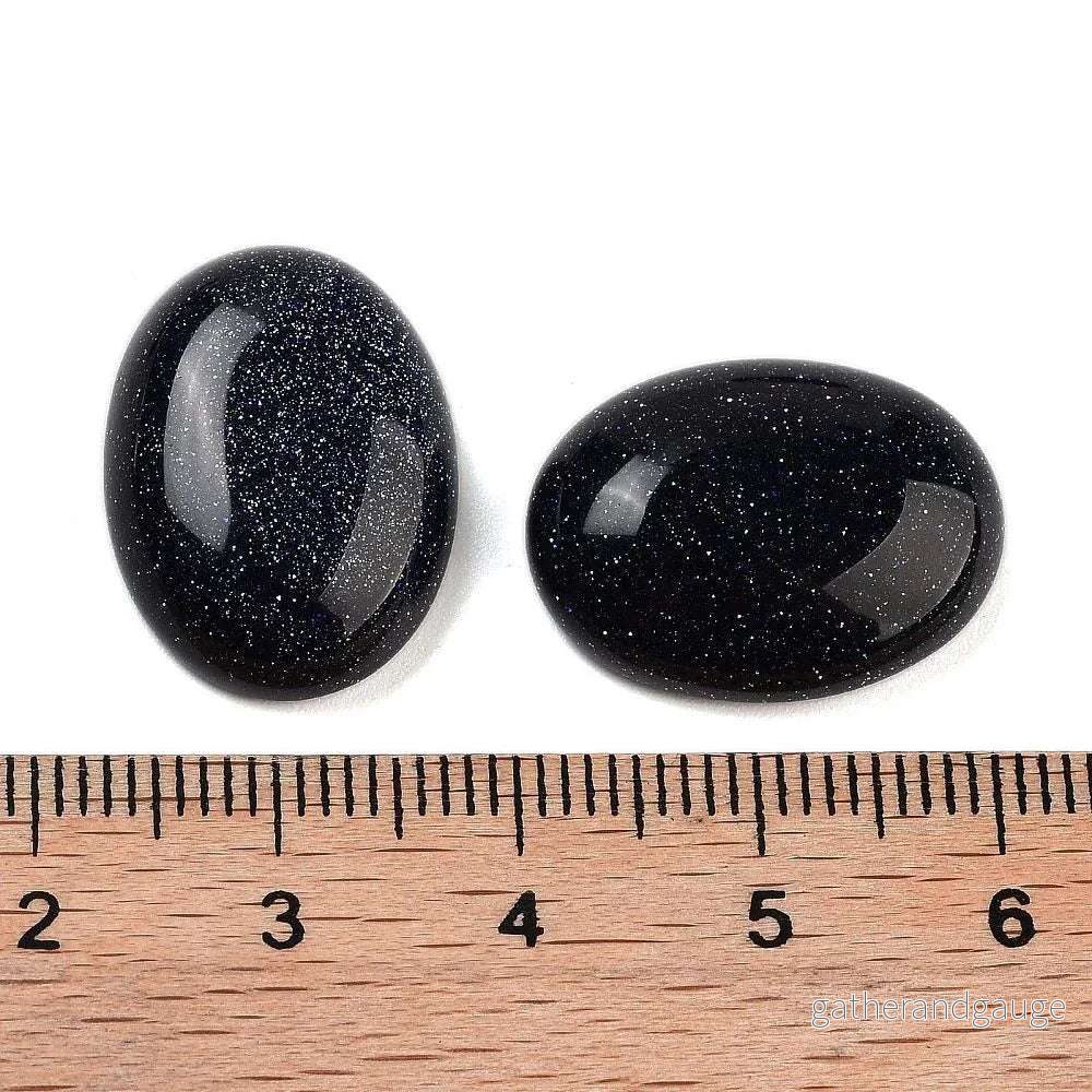 Cabochon Syntetisk Blue Goldstone - Oval 18x13mm 1 styck - Bild 3