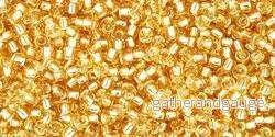 TOHO Seed Beads - Silver-Lined LT Topaz 15/0, 10 gram
